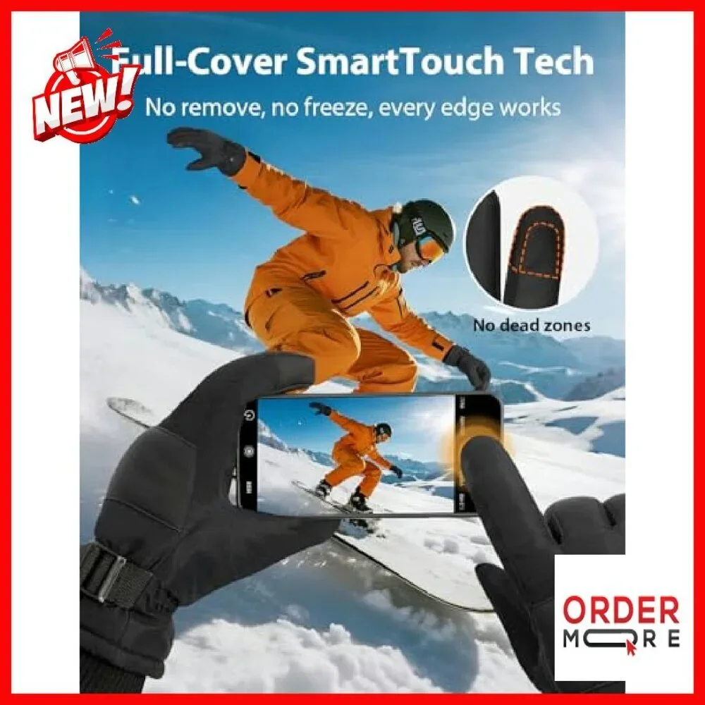 Waterproof Winter Gloves with 3M Thinsulate & Touchscreen Tech